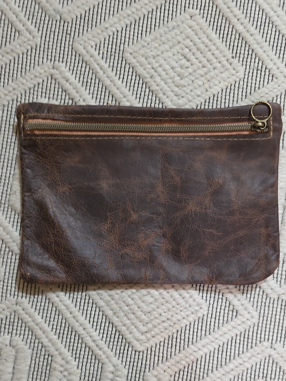 Brown Leather Zip Pouch - Classic Carry